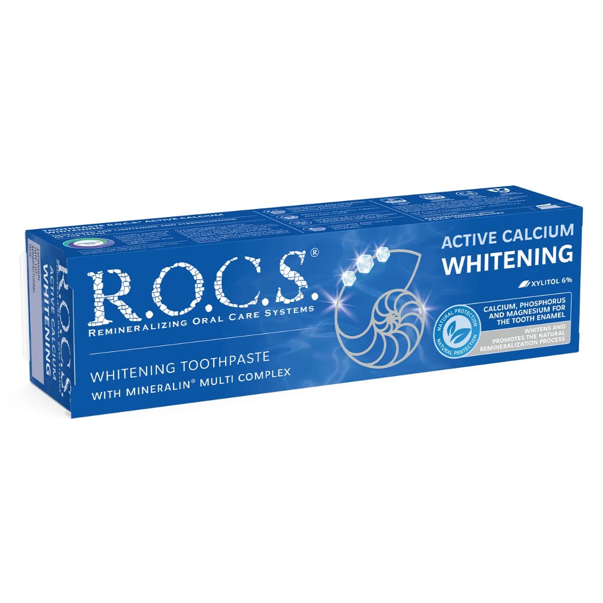 R.O.C.S, Toothpaste Active Calcium, Whitening - 94 Gm (Larawan 1 ng 2)