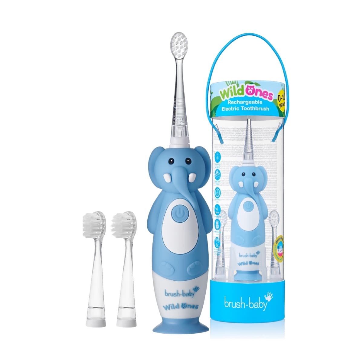 Brush-Baby, Wild Ones, Rechargeable Electric Toothbrush, Elephant, 0-10 Years - 1 Pc (Larawan 3 ng 3)