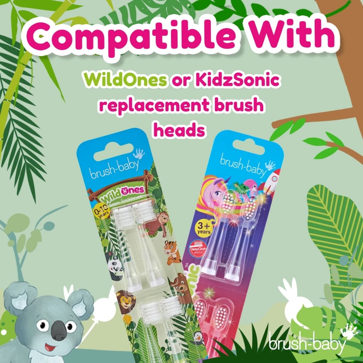 Brush-Baby, Wild Ones, Rechargeable Electric Toothbrush, Koala, 0-10 Years - 1 Pc (Larawan 2 ng 3)