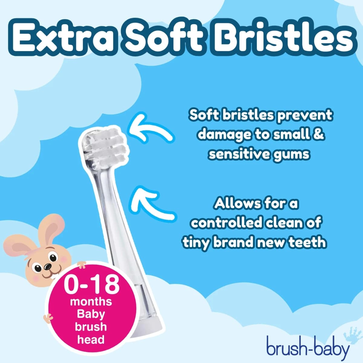 Brush-Baby, Baby Sonic Heads, 0-18 Buwan - 2 Pc (Larawan 2 ng 3)