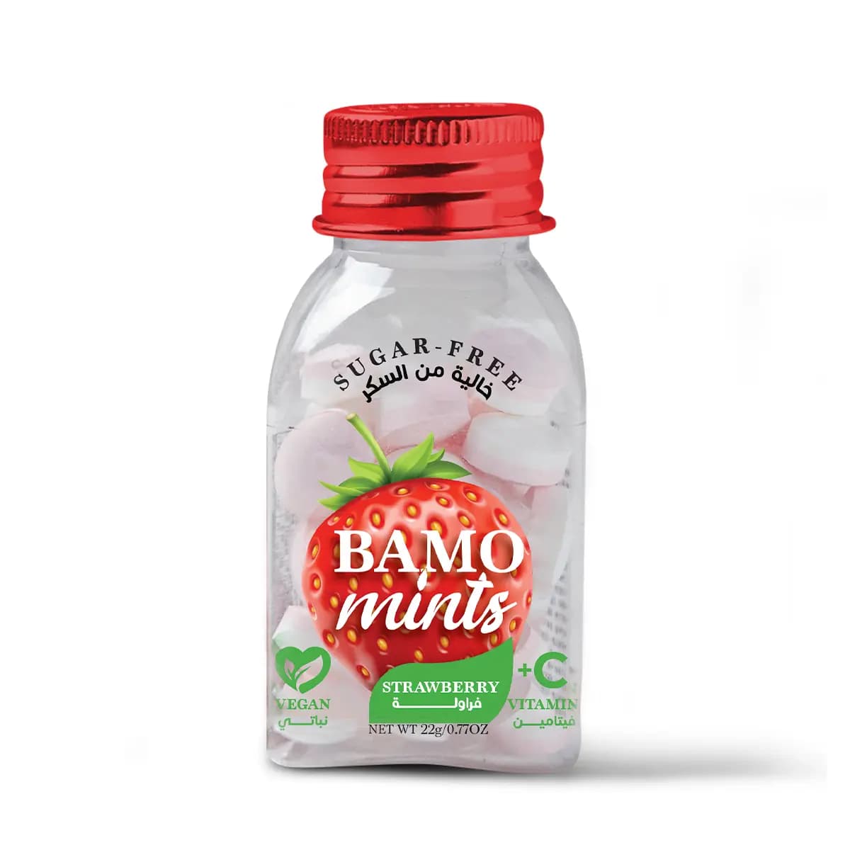 Bamo Mints, Refreshing Strawberry Candy, With Vitamin C - 22 Gm (Image 3 of 3)