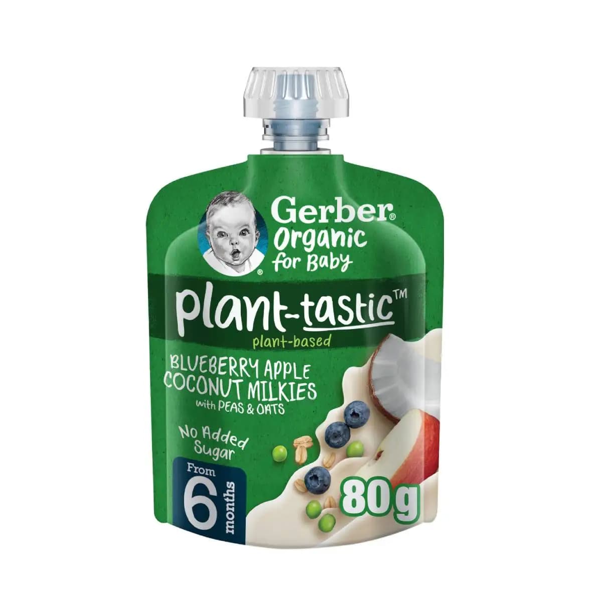 Gerber, Baby Food, Blueberry Apple Coconut Milkies - 80 Gm (Larawan 1 ng 1)