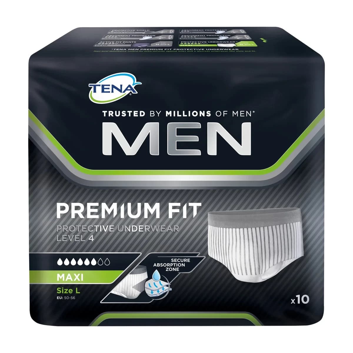 Tena, Men Pants Protects Underwear Level 4 Large - 10 Pcs (Larawan 1 ng 1)