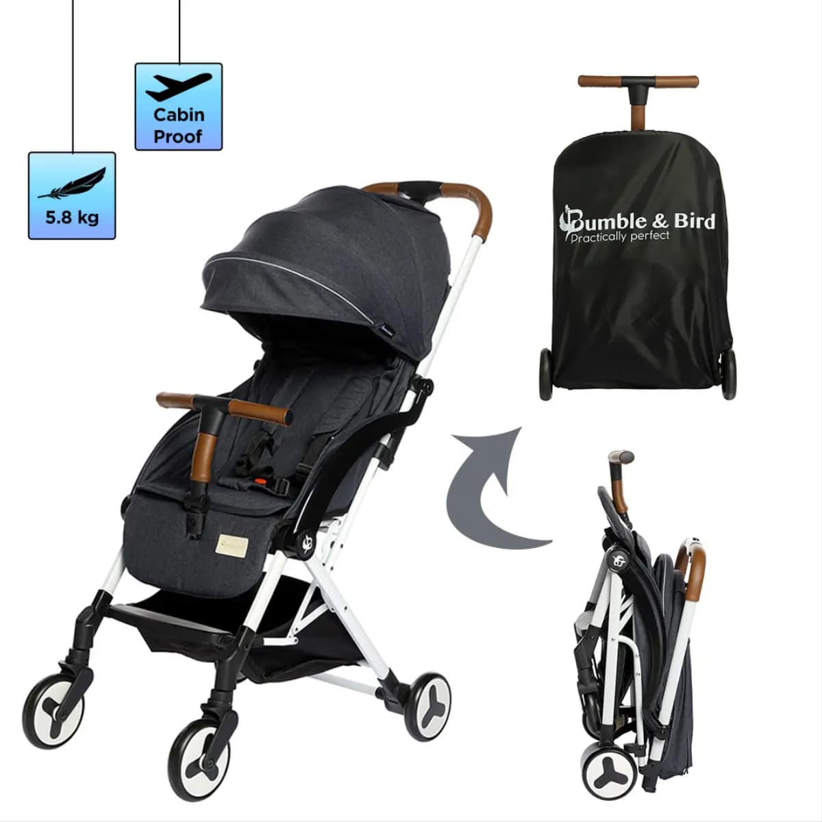 Bumble & Bird, Stroller Dark Grey - 1 Pc (Image 1 of 1)