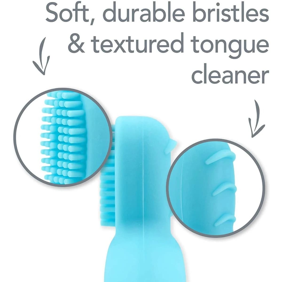Green Sprouts, Learning Toothbrush Silicon Aqua - 1 Pc (Image 1 of 2)
