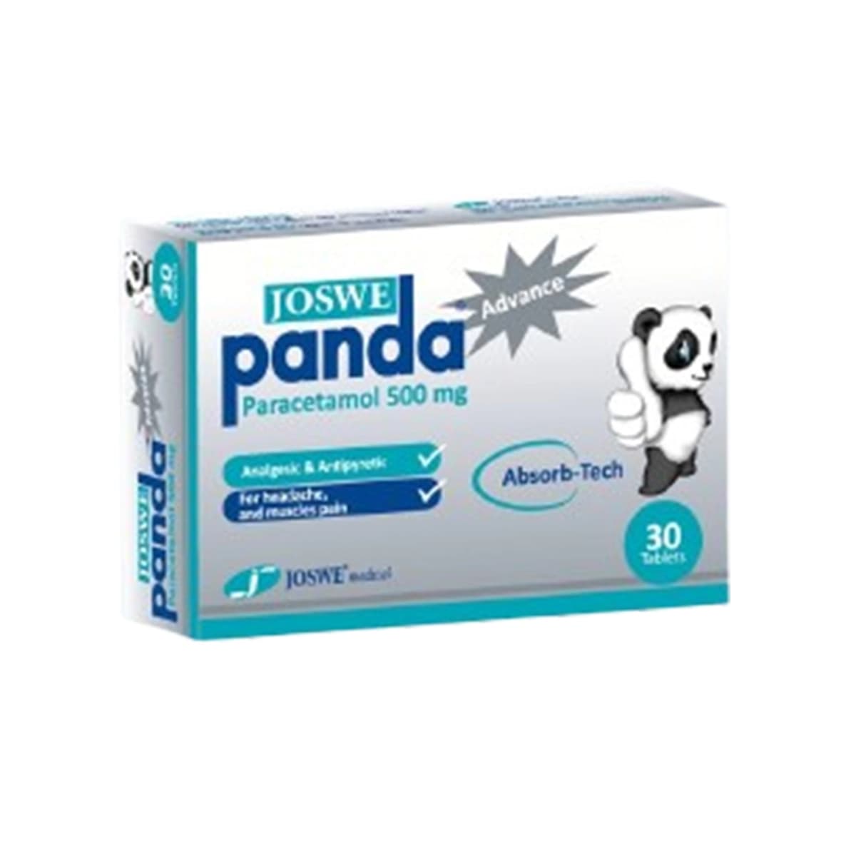 Panda, Advance, Paracetamol, 500 Mg - 30 Tablets (Larawan 1 ng 1)