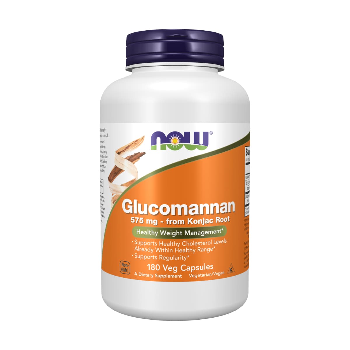 Now, Glucomannan 575 mg, Weight Management - 180 Capsules (Larawan 2 ng 2)