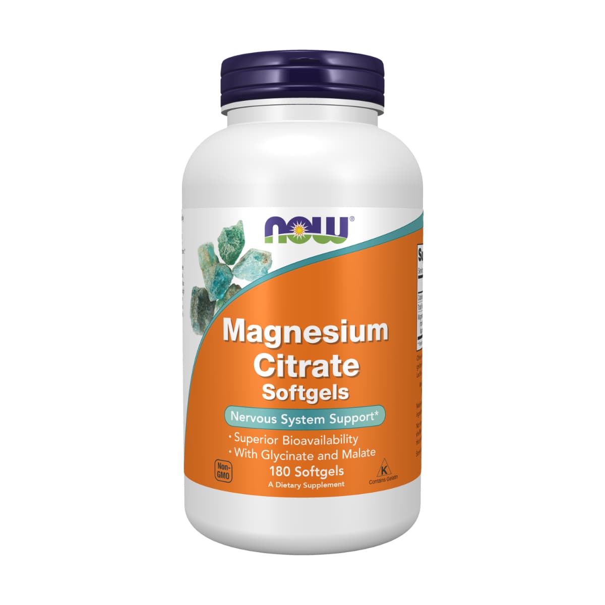 Ngayon, Magnesium Citrate, Suporta sa Nervous System - 180 Capsules (Larawan 2 ng 2)