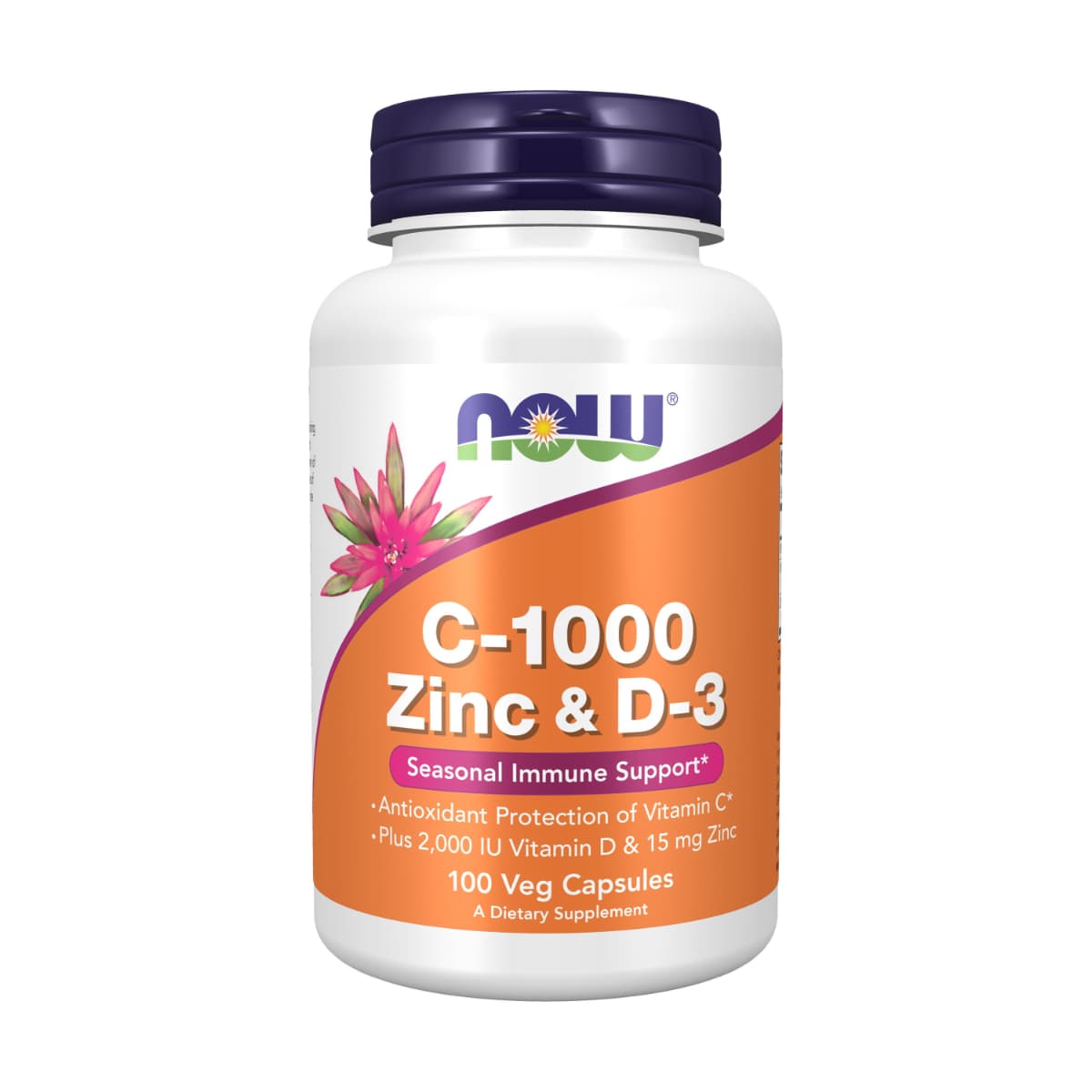 Now, Vitamin C, Zinc & Vitamin D3, Immune Support - 100 Capsule (Larawan 2 ng 2)